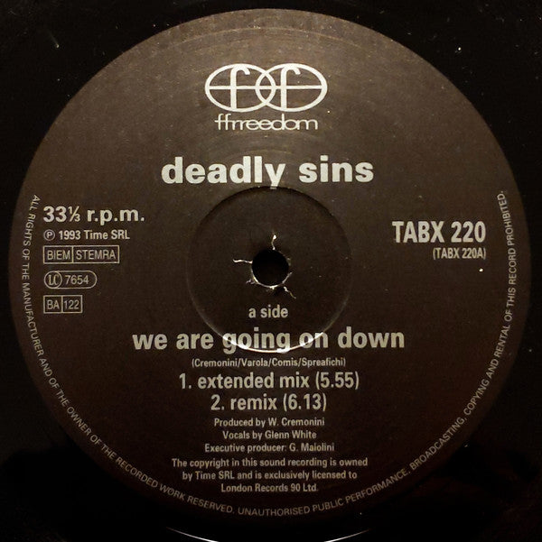 Deadly Sins : We Are Going On Down (12", Single)
