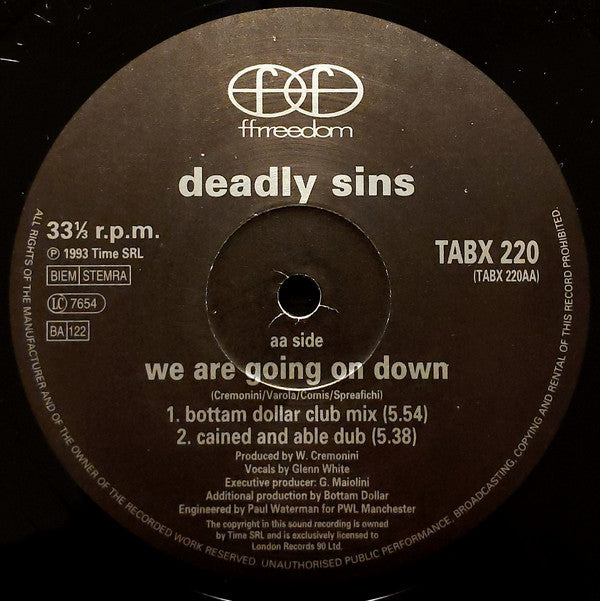 Deadly Sins : We Are Going On Down (12", Single)