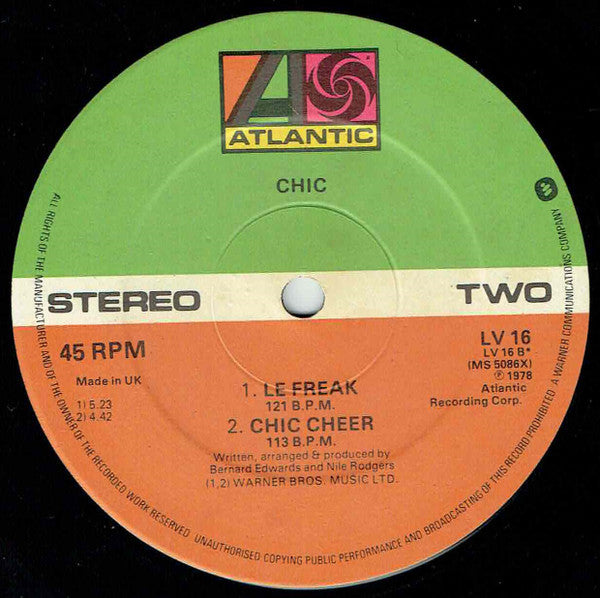 Chic : I Want Your Love / Le Freak / Chic Cheer (12", Single, CBS)