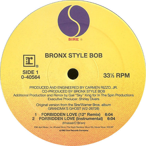 Bronx Style Bob : Forbidden Love (12", Maxi)