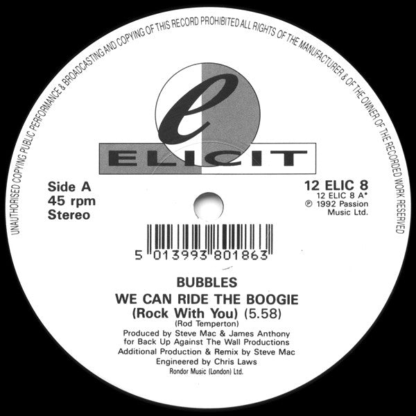 Bubbles (24) : We Can Ride The Boogie (Rock With You) (12")