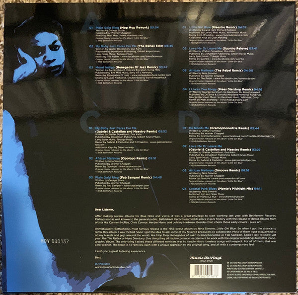 DJ Maestro Presents Nina Simone : Little Girl Blue (Remixed) (2xLP, Comp, Ltd, Num, RE, RM, Cle)