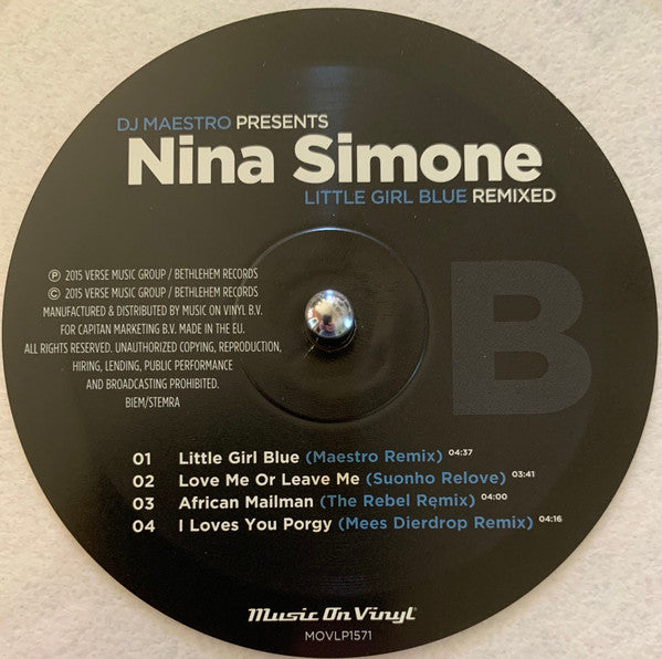 DJ Maestro Presents Nina Simone : Little Girl Blue (Remixed) (2xLP, Comp, Ltd, Num, RE, RM, Cle)