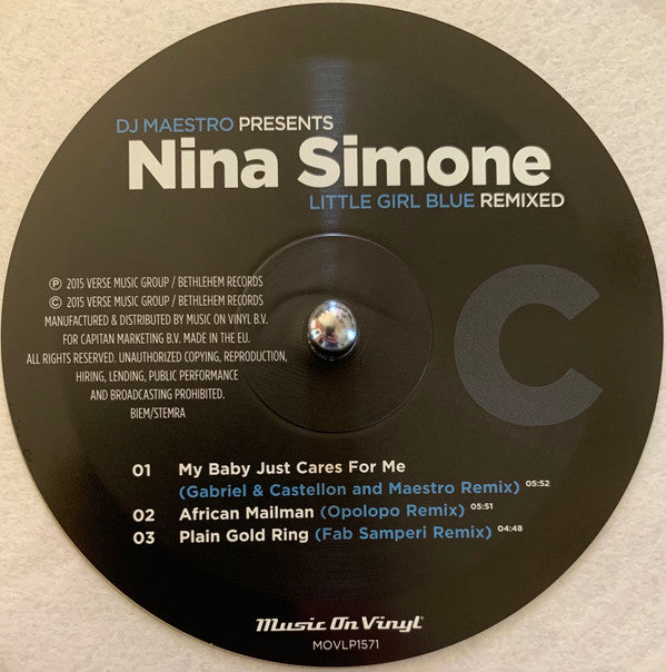 DJ Maestro Presents Nina Simone : Little Girl Blue (Remixed) (2xLP, Comp, Ltd, Num, RE, RM, Cle)