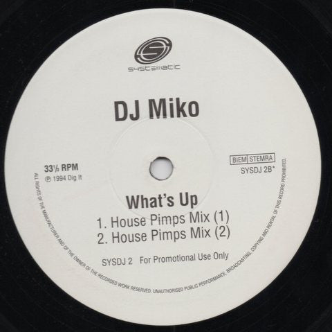 DJ Miko : What's Up (12", Promo)