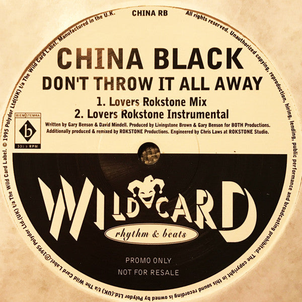 China Black : Don't Throw It All Away (Rokstone Remixes) (12", Promo)