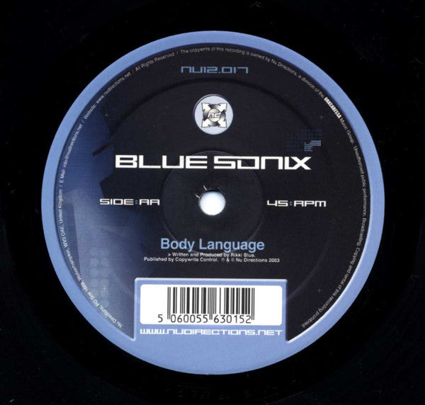 Blue Sonix : Will You Change? / Body Language (12")