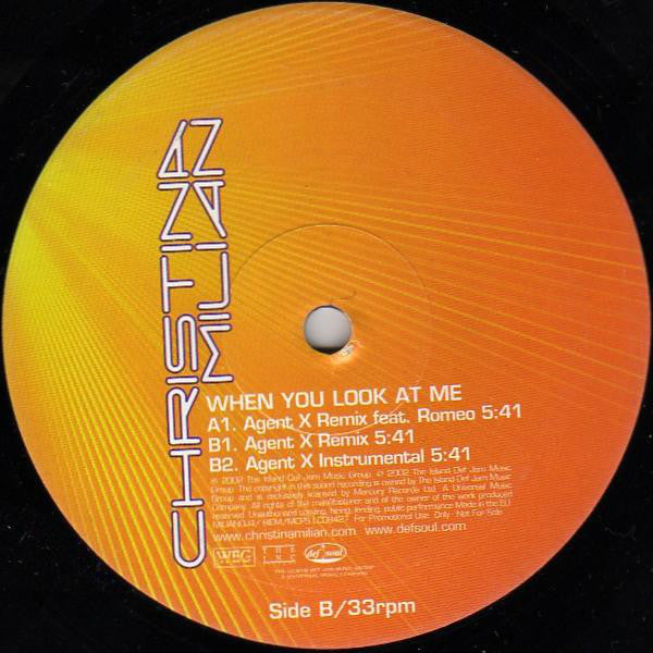 Christina Milian : When You Look At Me (The Remixes) (12", Promo)