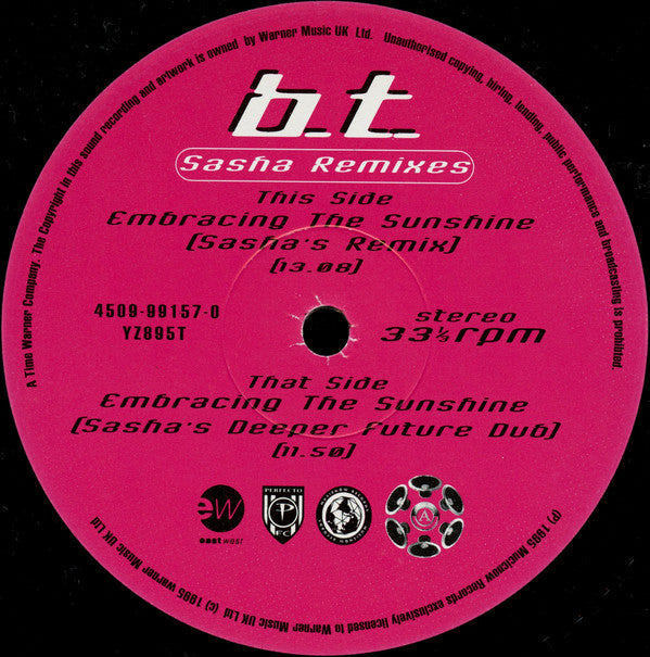 BT : Embracing The Sunshine (Sasha Remix) (12", Single)