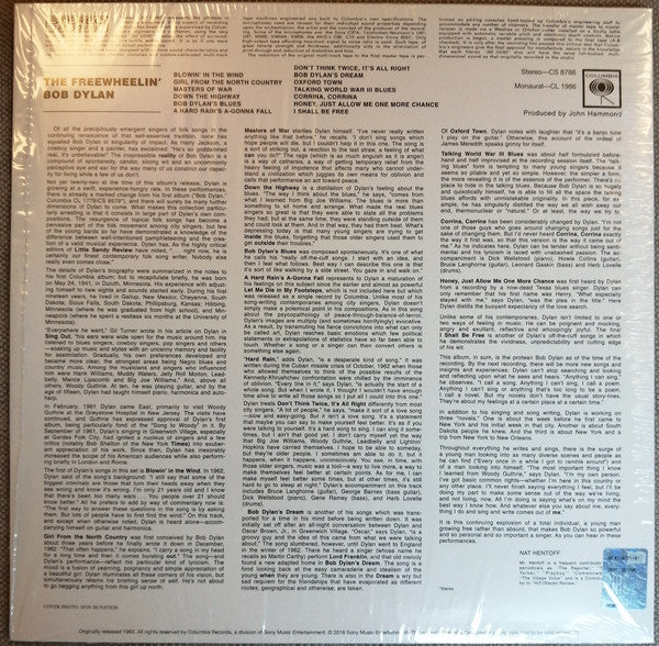Bob Dylan : The Freewheelin' Bob Dylan (LP, Album, RE, 180)
