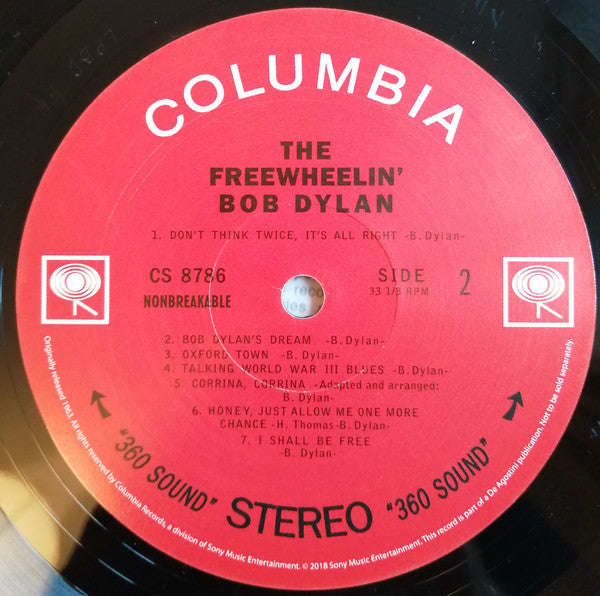 Bob Dylan : The Freewheelin' Bob Dylan (LP, Album, RE, 180)