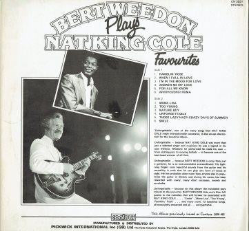 Bert Weedon : Bert Weedon Plays Nat King Cole Favourites (LP, RE)