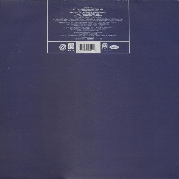 Debbie Pender : Movin' On (Full Intention / Paramour Mixes) (12", Single)