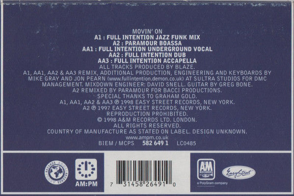 Debbie Pender : Movin' On (Full Intention / Paramour Mixes) (12", Single)