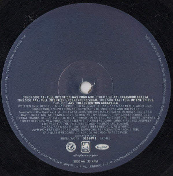 Debbie Pender : Movin' On (Full Intention / Paramour Mixes) (12", Single)