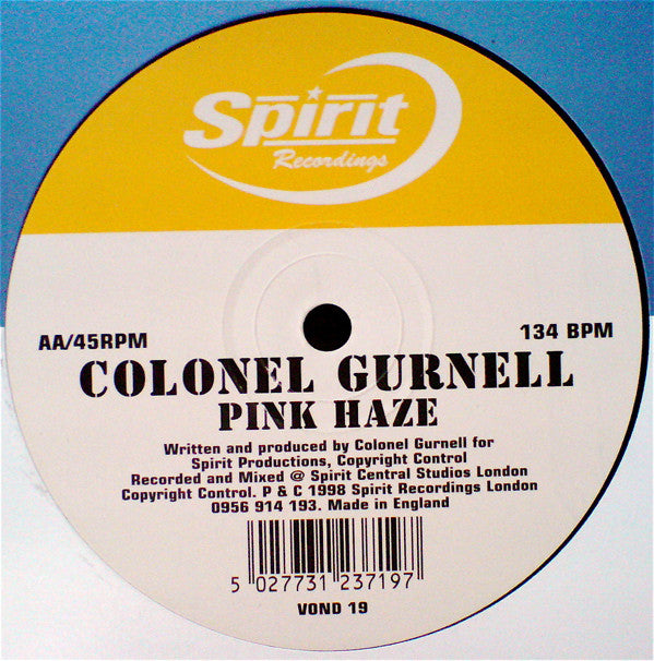 Colonel Gurnell : Time / Pink Haze (12", Single)