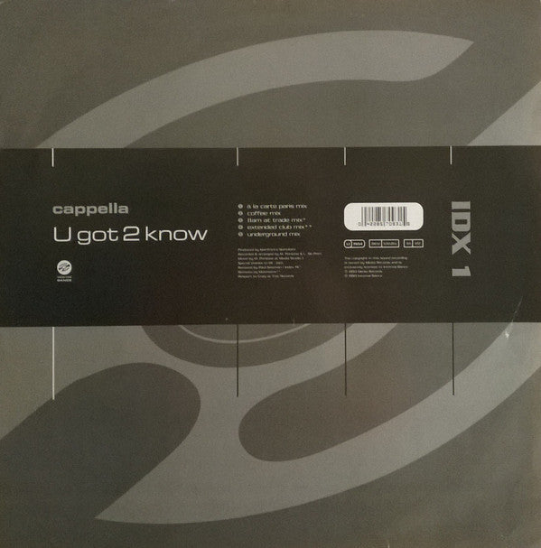 Cappella : U Got 2 Know (12")