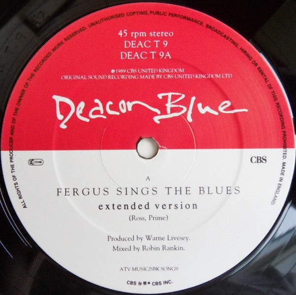 Deacon Blue : Fergus Sings The Blues (12", Gat)
