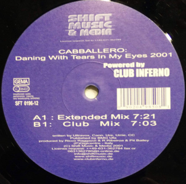 Cabballero : Dancing With Tears In My Eyes 2001 (12")