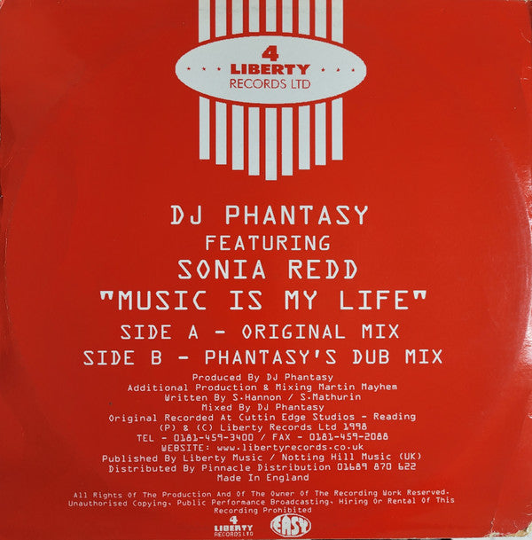 DJ Phantasy Featuring Sonia Redd : Music Is My Life (12")