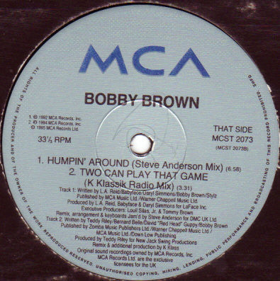 Bobby Brown : Humpin' Around (The K Klass Mixes) (12", Single)