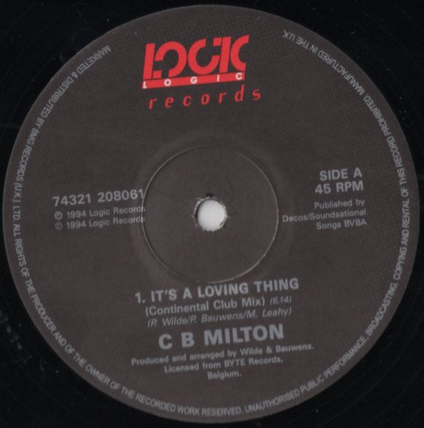 CB Milton : It's A Loving Thing (12", Single)