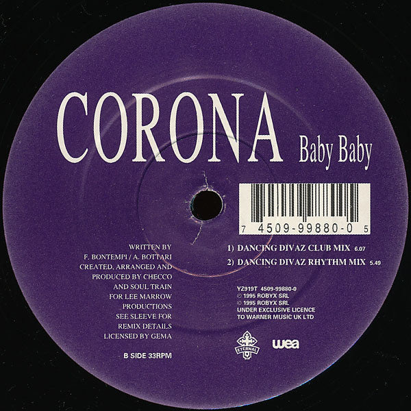 Corona : Baby Baby (12", Single)