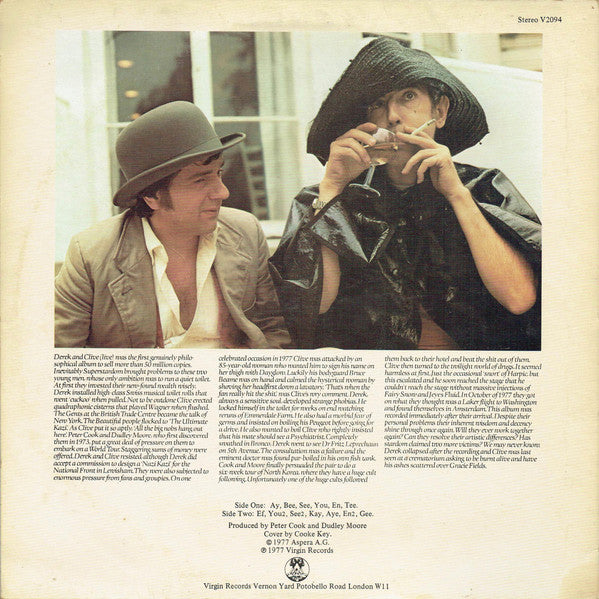 Derek & Clive : Come Again (LP, Album, RP)