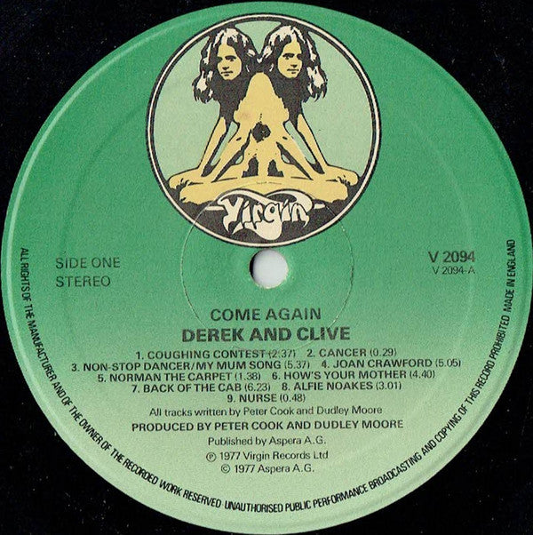 Derek & Clive : Come Again (LP, Album, RP)