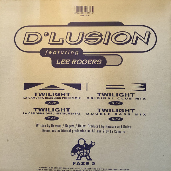 D'lusion Featuring Lee Rogers (2) : Twilight (12", Promo)