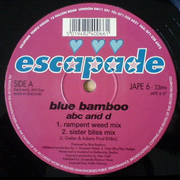Blue Bamboo : ABC And D (12", Bar)