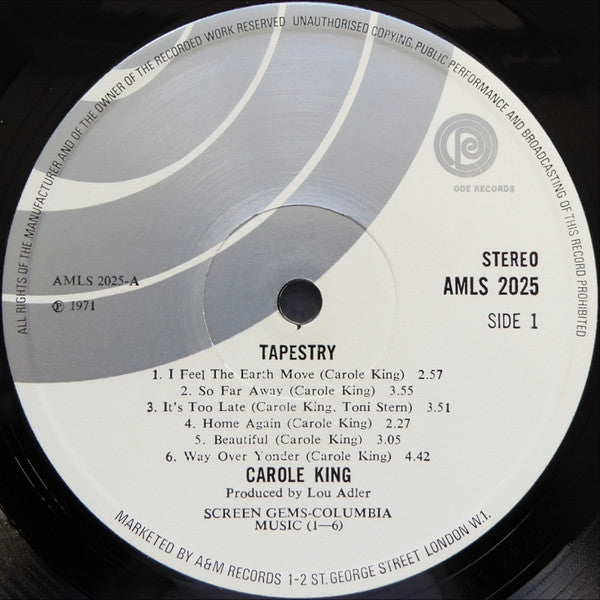 Carole King : Tapestry (LP, Album, Whi)