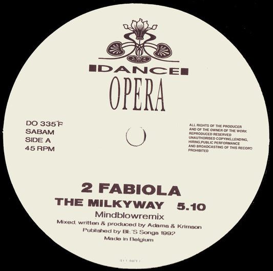 2 Fabiola : The Milkyway (Remixes) (12")