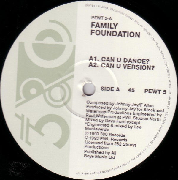 Family Foundation : Can U Dance? (12")