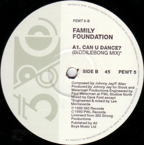 Family Foundation : Can U Dance? (12")