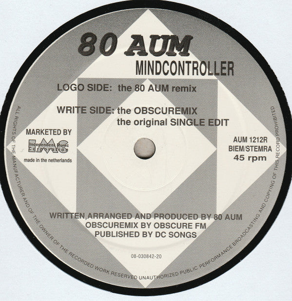 80 Aum : Mindcontroller (The Remixes) (12")