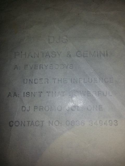 DJ Phantasy & DJ Gemini : Everybodys Under The Influence / Isn't That Powerful (12", TP, W/Lbl)