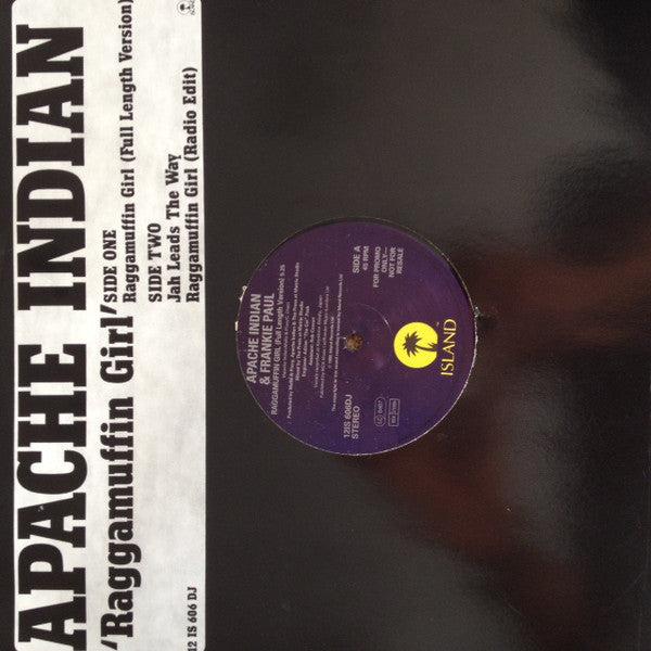 Apache Indian & Frankie Paul : Raggamuffin Girl (12", Promo)