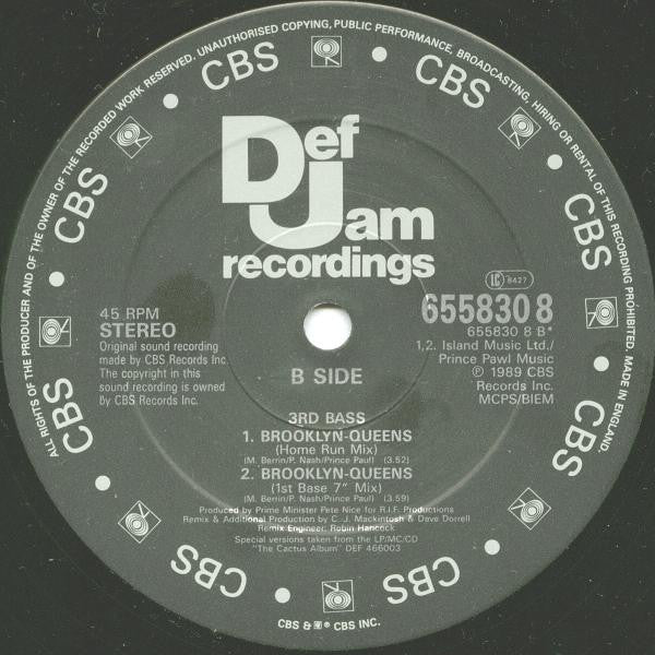 3rd Bass : Brooklyn-Queens (12")