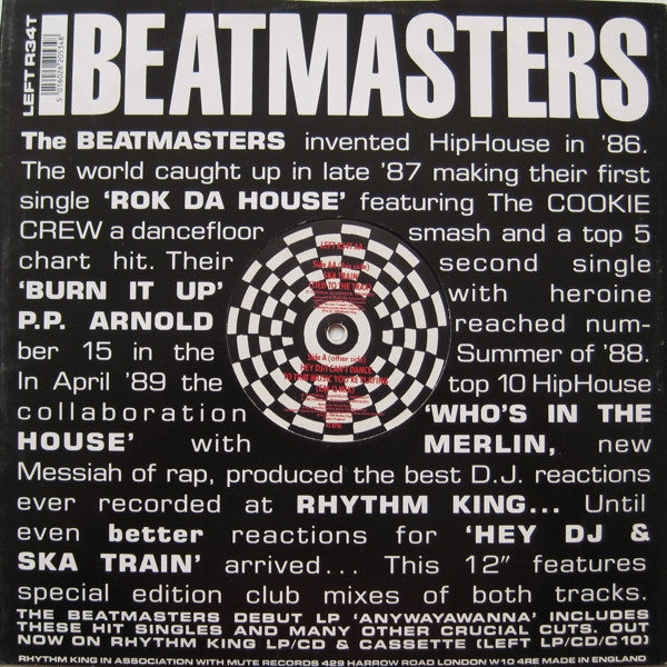 The Beatmasters With Betty Boo : Hey DJ / I Can't Dance To That Music You're Playing / Ska Train (12", Single, Ltd)