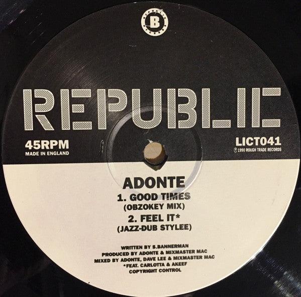 Adonte : Feel It (12", Promo)