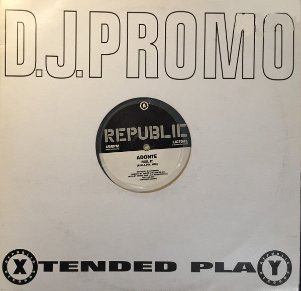 Adonte : Feel It (12", Promo)
