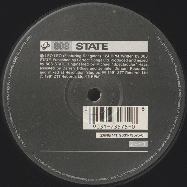 808 State : In Yer Face (12", Single)