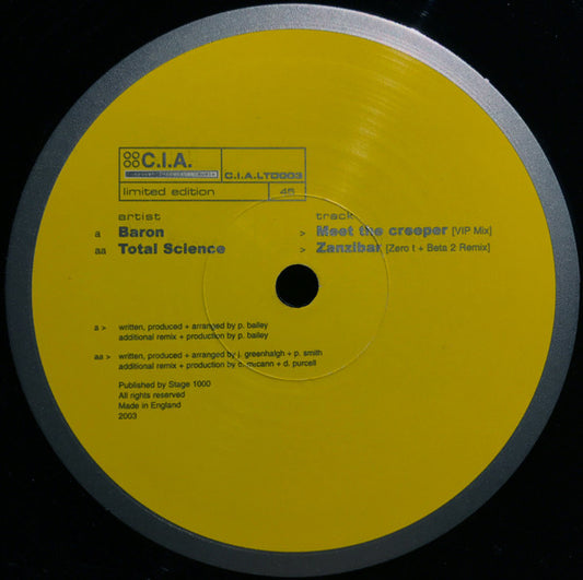 Baron / Total Science : Meet The Creeper / Zanzibar (Remixes) (12", Ltd)