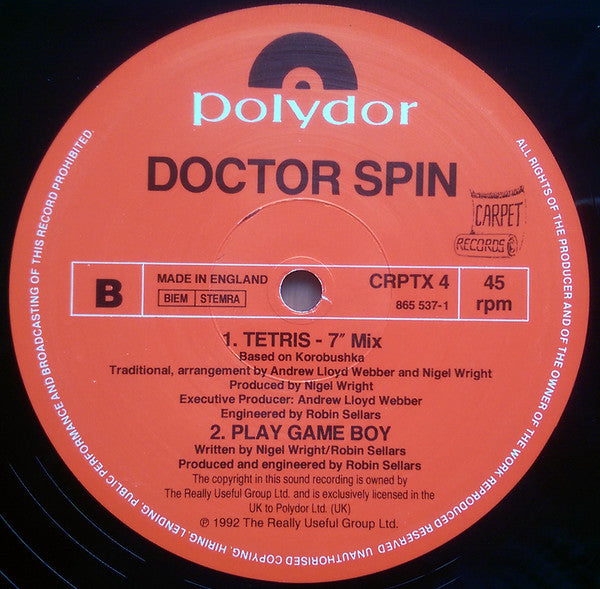 Doctor Spin : Tetris (12")