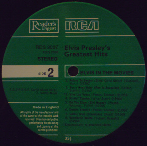 Elvis Presley : Elvis In The Movies (LP, Comp)