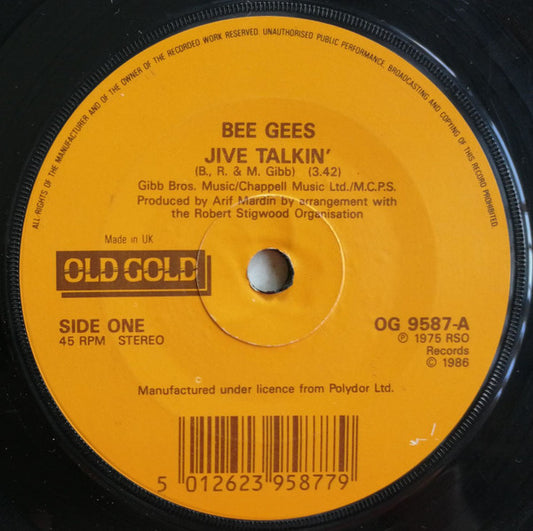 Bee Gees : Jive Talkin' / You Should Be Dancing (7", Single)