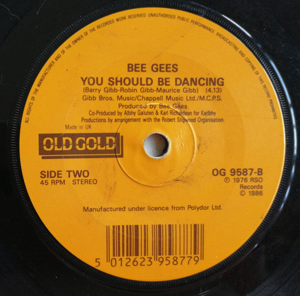 Bee Gees : Jive Talkin' / You Should Be Dancing (7", Single)
