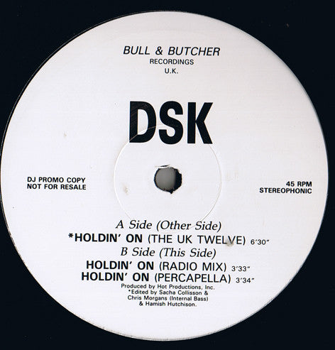 DSK : Holdin' On (12", Promo)