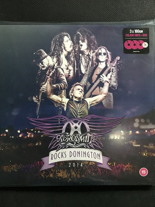 Aerosmith : Rocks Donington 2014 (3xLP, Pur + DVD-V, NTSC + Ltd, RE)